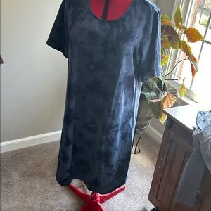 Denim&Co Black Tie-Dye Dress
